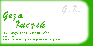 geza kuczik business card