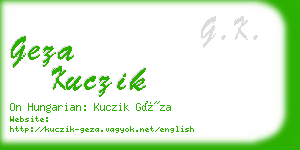 geza kuczik business card